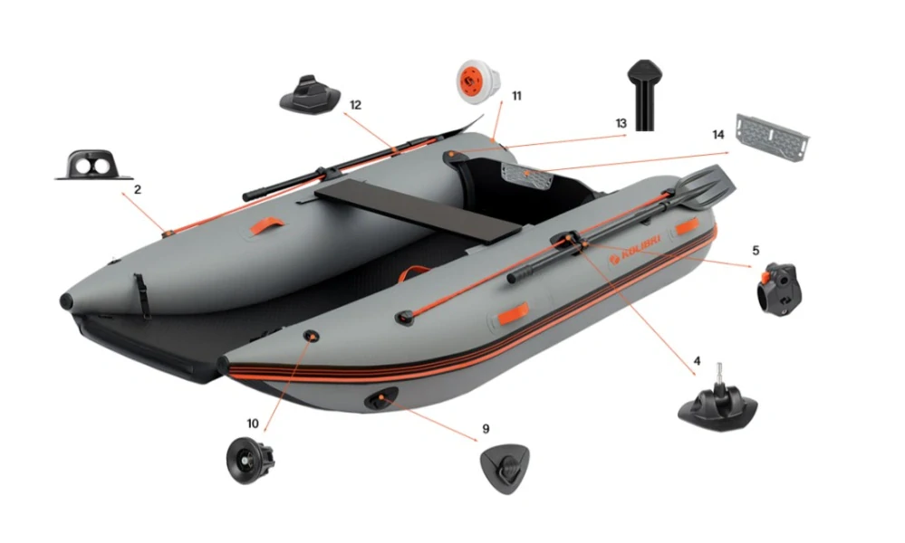 Katamaran Kolibri KM-380CM, tmavo šedý, Air-deck podlaha